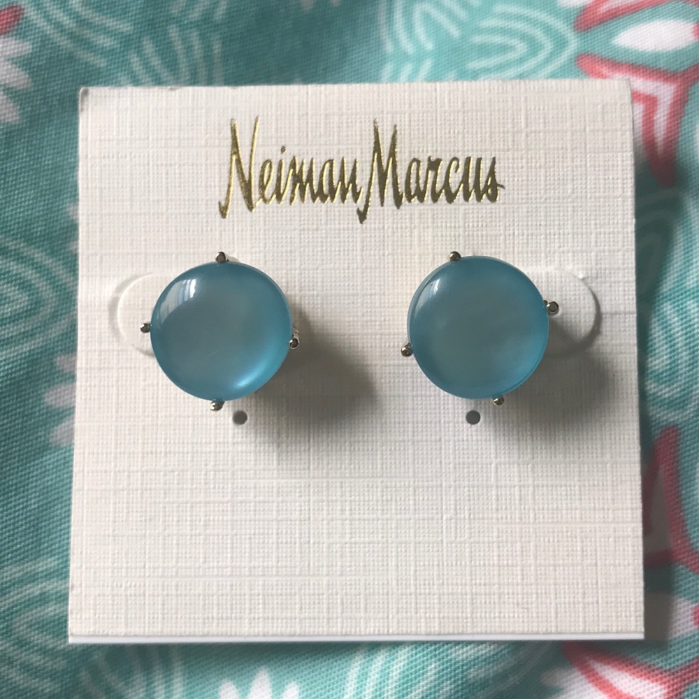 Large blue Neiman Marcus stud earrings